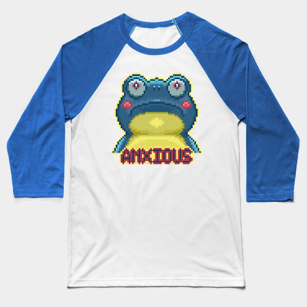 Anxious Frog Baseball T-Shirt by SleepyVampire